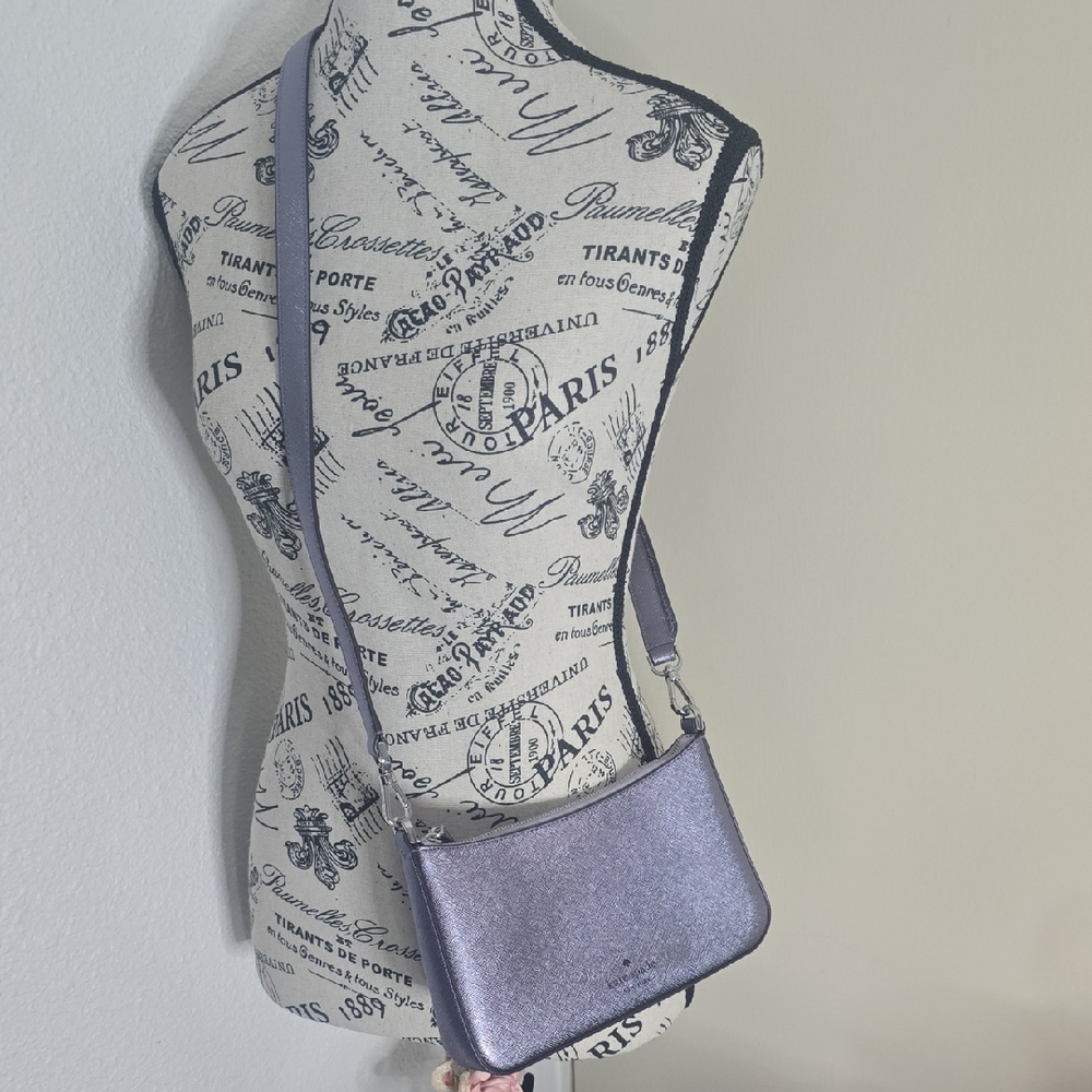 Kate Spade ♠️ Elegant Metallic Purple W/ Silver Hardware Crossbody (NWOT) 💜♠️💜